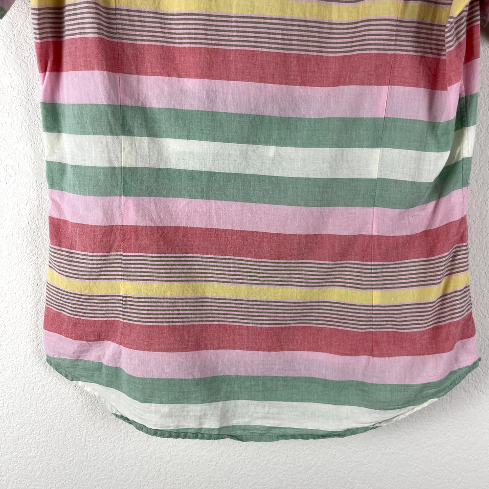 Bonobos Fit To Go Places Tailored Fit Shirt Mens Medium Pink Green Striped - Picture 10 of 11